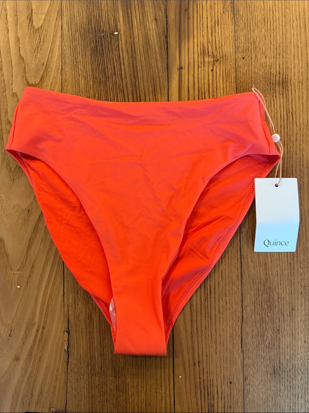 NWT Quince High-Waist Swim Bottoms in Coral Orange-Size Small